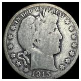 1915 Silver Barber Half Dollar LIGHTLY  CIRCULATE