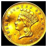 1856 Gold $1 Indian Princess Head Type 2 UNCIRCULA