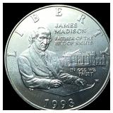 1993-W Bill of Rights Silver Half Dollar GEM BU