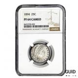 1894 Barber Quarter NGC PF64 Cameo