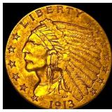 1913 Indian Head Gold $2.50 Quarter Eagle CLOSELY