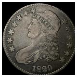 1829 Capped Bust Half Dollar ABOUT  UNCIRCULATED