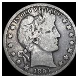 1894-S Silver Barber Half Dollar LIGHTLY  CIRCULA