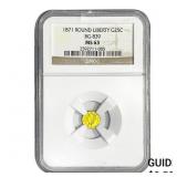 1871 Round California Gold Quarter NGC MS63 BG-839