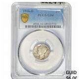 1916-D Mercury Silver Dime PCGS G4