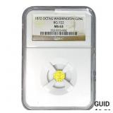 1872 Octagonal California Gold Quarter NGC MS63