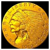 1912 Indian Head Gold $2.50 Quarter Eagle  CLOSEL