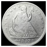 1853 Arrows/Rays Seated Liberty Half Dollar  LIGH