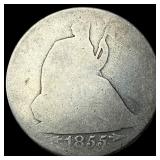 1855-O Arrows Seated Liberty Silver Half  Dollar