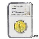 1990 1/2oz Gold American Eagle $25 NGC MS68