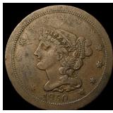 1850 Braided Hair Half Cent NEARLY  UNCIRCULATED
