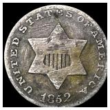 1852 Silver Three-Cent Piece NICELY  CIRCULATED