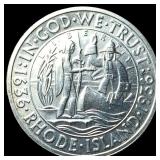 1936 Rhode Island Tercentenary Half Dollar GEM BU