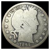1892-S Silver Barber Half Dollar LIGHTLY  CIRCULA