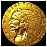 1914 Indian Head Gold $2.50 Quarter Eagle CLOSELY