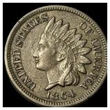 1864 Copper-Nickel Indian Head Cent NEARLY UNCIRCU