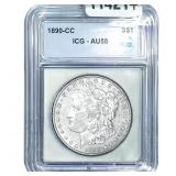 1890-CC Morgan Silver Dollar ICG AU58