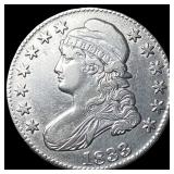 1833 Capped Bust Half Dollar CLOSELY  UNCIRCULATE