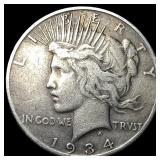 1934-S Silver Peace Dollar NEARLY UNCIRCULATED