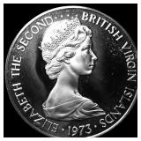 1973 British Virgin Islands Silver $1 GEM  PROOF
