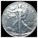 1938-D Silver Walking Liberty Half Dollar  CHOICE