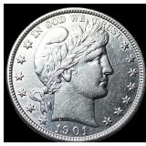 1901 Silver Barber Half Dollar CLOSELY  UNCIRCULA
