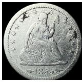 1855-S Arrows Silver Seated Liberty Quarter  HIGH
