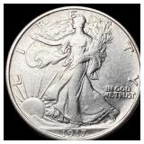 1917-S Silver Walking Liberty Half Dollar  NEARLY