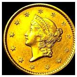 1852 Gold $1 Liberty Head Button HIGH GRADE