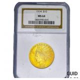 1914 $10 Gold Eagle NGC MS64