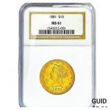 1881 $10 Gold Eagle NGC MS61