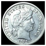 1911 Barber Dime NEARLY UNCIRCULATED