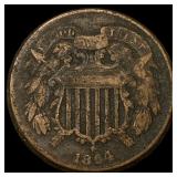 1864 Bronze Two-Cent Piece NICELY CIRCULATED