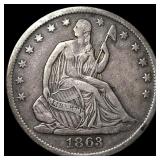 1863-S Silver Half Dollar ABOUT UNCIRCULATED