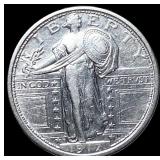1917-D Type 1 Standing Liberty Quarter  CLOSELY U