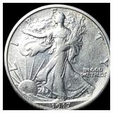 1917 Walking Liberty Half Dollar CLOSELY UNCIRCULA