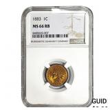 1883 Indian Head Cent NGC MS66 RB