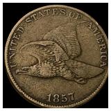 1857 Flying Eagle Cent ABOUT UNCIRCULATED