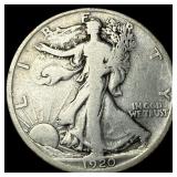 1920-D Silver Walking Liberty Half Dollar  LIGHTL