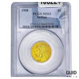 1908 $5 Gold Half Eagle PCGS MS63