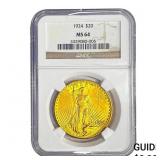 1924 $20 Gold Double Eagle NGC MS64