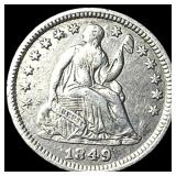 1849 Silver Half Dime NEARLY UNCIRCULATED