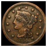 1855 Braided Hair Large Cent LIGHTLY CIRCULATED