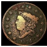 1824 Coronet Head Large Cent NICELY CIRCULATED