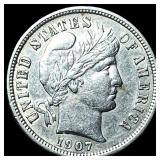 1907 Barber Dime UNCIRCULATED