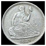 1837 Seated Liberty Half Dime No Stars  CLOSELY U
