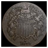 1870 Two-Cent Piece NEARLY UNCIRCULATED