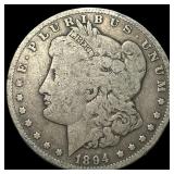 1894-O Silver Morgan Dollar ABOUT  UNCIRCULATED