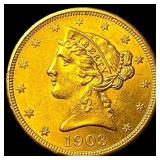 1903-S Gold $5 Liberty Head Half Eagle  UNCIRCULA