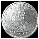 1843-O Silver Seated LibertyHalf Dollar  NEARLY U